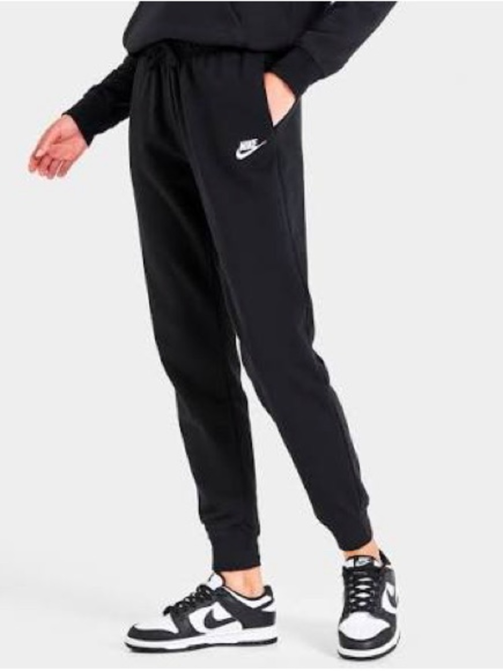 Nike Black Sweatpants with White Swoosh Tag